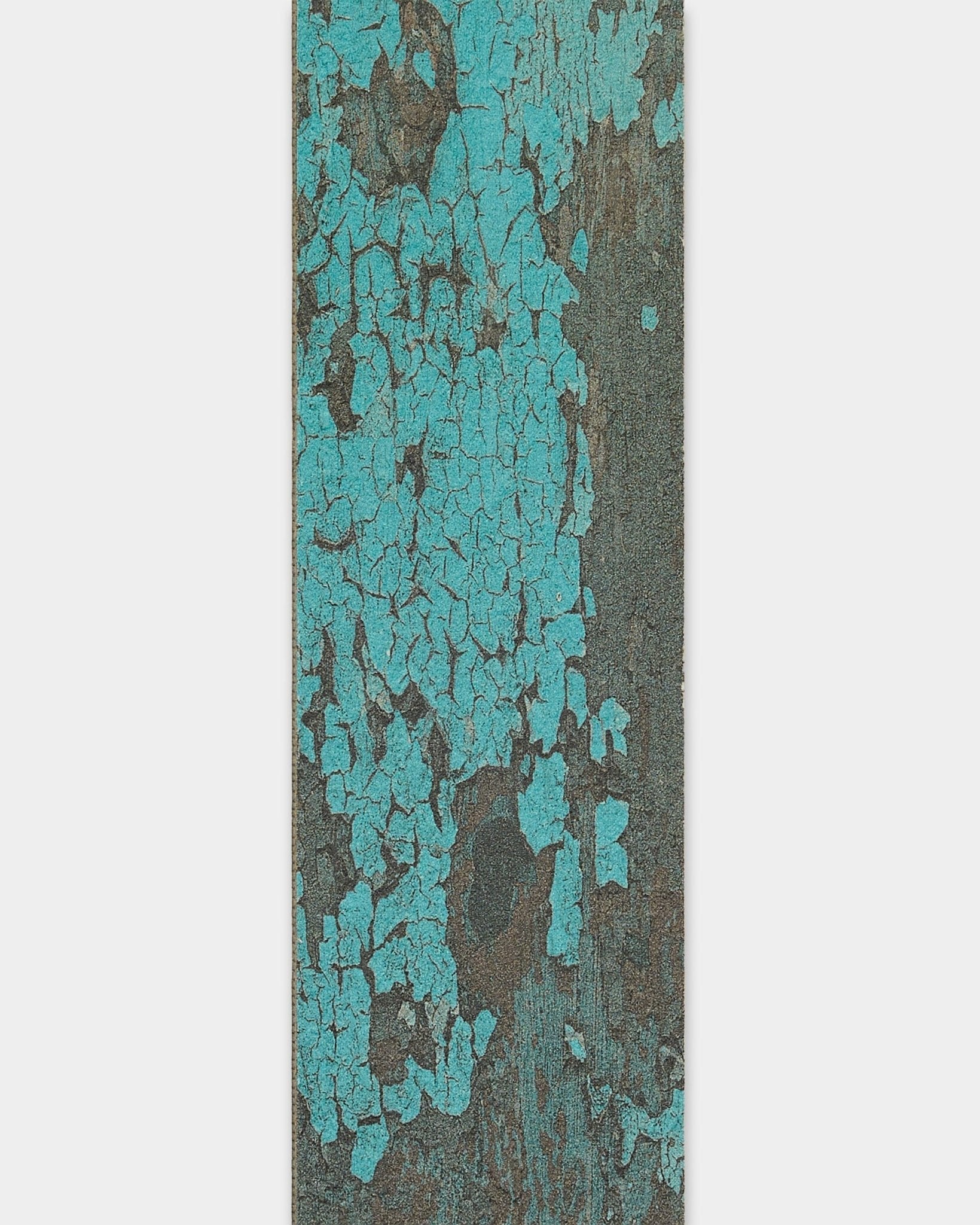 WoodUpp Lamella in Oxide Blue, 240 cm slat for Akupanel installation, designed for edge trimming or slat replacement with a weathered turquoise finish.